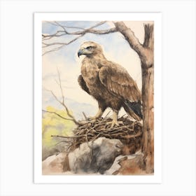 Storybook Animal Watercolour Eagle 2 Art Print