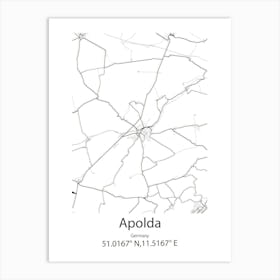 Apolda,Germany Minimalist Map Art Print