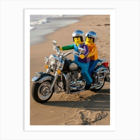 Lego Couple On Motorcycle Art Print