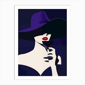 Woman With Wine Glass Art Print