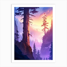 Sunset In The Mountains 62 Art Print