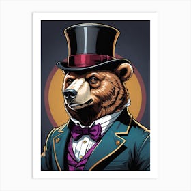 Bear In Top Hat Art Print