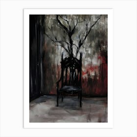 Dark Gothic Chair In The Dark Art Print