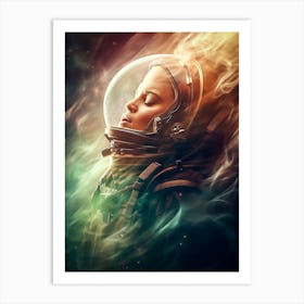 Space Girl In Spacesuit Art Print