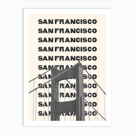 San Francisco Golden Gate Bridge Black & White Art Print