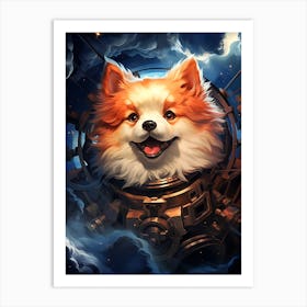 Dog In Space 1 Art Print