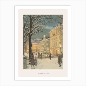 Vintage Winter Poster Vienna Austria 2 Art Print