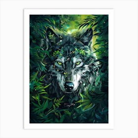 Wolf In The Jungle 8 Art Print