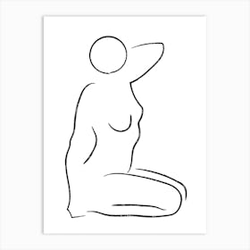 Sitting Nude 5 Art Print