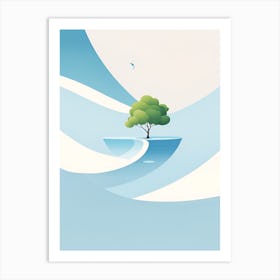Tree On A Wave Art Print