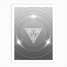 Geometric Glyph in White and Silver with Sparkle Array n.0057 Art Print