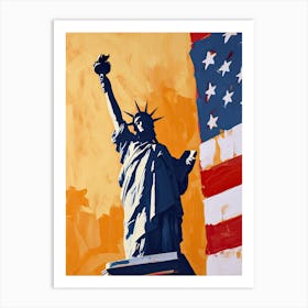 Liberty And The American Flag, USA Art Print