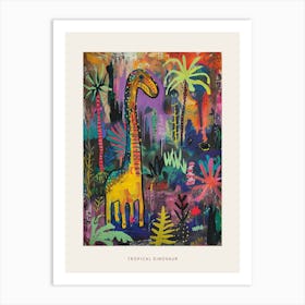 Dinosaur In A Tropical Jungle Painting 1 Poster Art Print