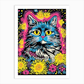 Galactic Whiskerdome, Psychedelic Cats series Art Print