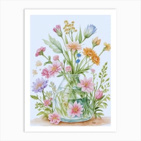 Many Flowers In A Vase Art Print