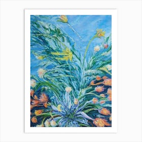 Kniphofia Floral Print Bright Painting Flower Art Print