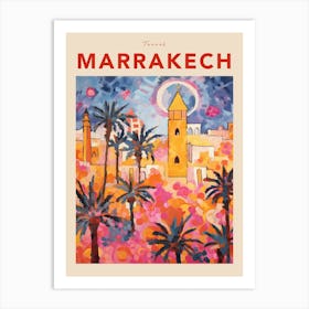 Marrakech Morocco 4 Fauvist Travel Poster Art Print