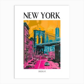 Brooklyn New York Colourful Silkscreen Illustration 4 Poster Art Print