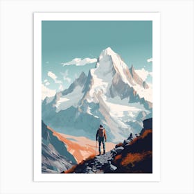 Tour De Mont Blanc France 6 Hiking Trail Landscape Art Print