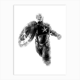 Captain America Avengers Pencil Art Print