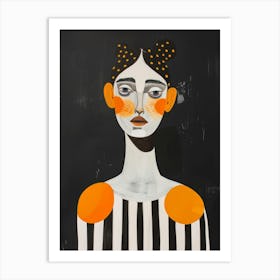 'Black And Orange' 3 Art Print