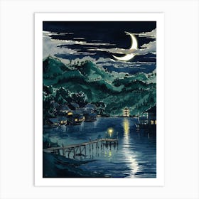 Moonlight In The Mountains 8 Art Print