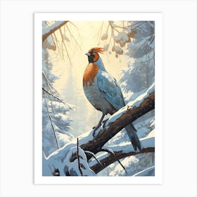 Winter Grouse 1 Illustration Art Print