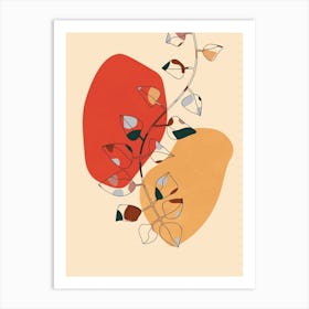 Abstract Modern Minimalist Botanical Line Art Art Print