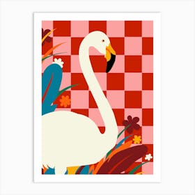 Checkers & The Great Egret Art Print