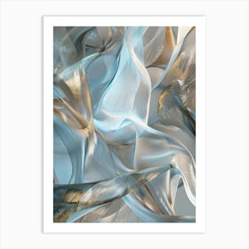 Abstract - Blue And Gold Art Print