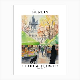 Food Market With Cats In Berlin 1 Poster Art Print