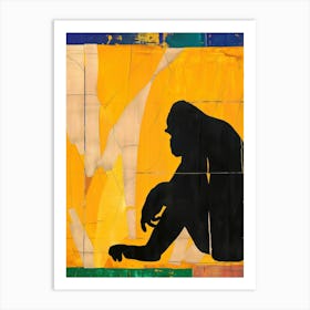 Gorilla 4 Cut Out Collage Art Print