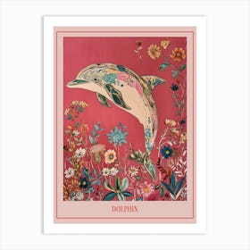 Floral Animal Painting Dolphin 2 Poster Art Print
