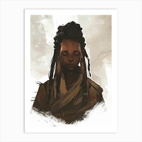 Woman With Dreadlocks 1 Art Print