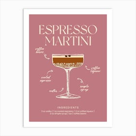 Espresso Martini Pink Art Print