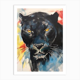 Black Leopard Art Print