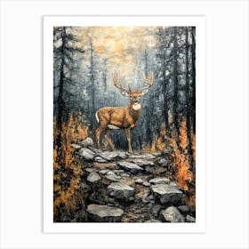 A Deer In The Woods 2 Art Print