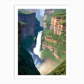 Blyde River Canyon Waterfalls, South Africa Realistic Photograph (2) Art Print