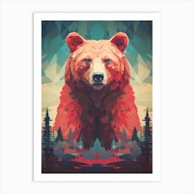 Polygonal Bear Art Print