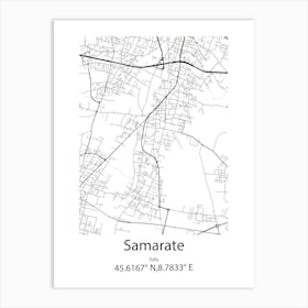 Samarate,Italy Minimalist Map Affiche