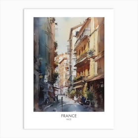 Nice, France 3 Watercolor Travel Poster Art Print
