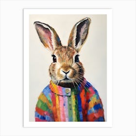 Baby Animal Wearing Sweater Hare 2 Art Print