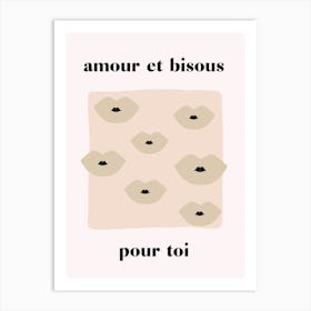 French Kiss Poster Art Print