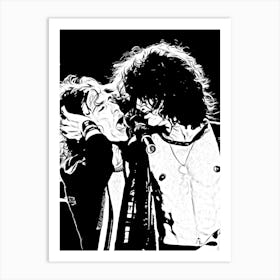 Aerosmith Song Music Black In White Art Print