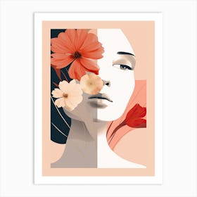 Bloom Body Woman Neutral Colours Boho Style 7 Art Print