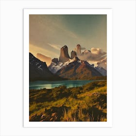 Torres Del Paine National Park Chile Vintage Poster Art Print