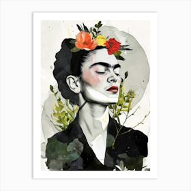 Frida  illustration portrait Art Print