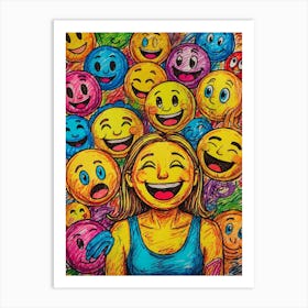 Smiley Faces Art Print