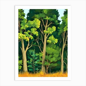 Illustration Of The Forest Art Print