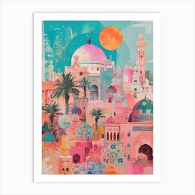 Morocco   Retro Collage Style 3 Art Print